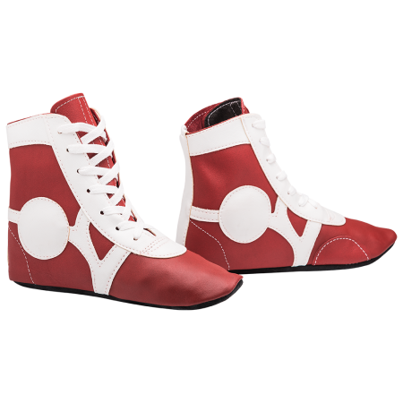 Купить Обувь для самбо SM-0102, кожа, красный Rusco в Инте 