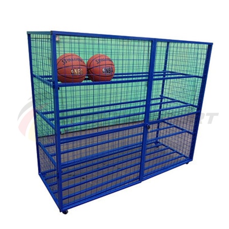 Купить Стеллаж для хранения мячей и инвентаря передвижной металлический (сетка) Цельносварной в Инте 