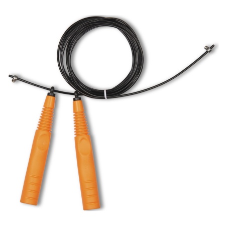 Купить Скакалка высокооборотная Кроссфит стальной шнур в оплетке 2.9 м чёрно-оранжевая в Инте 